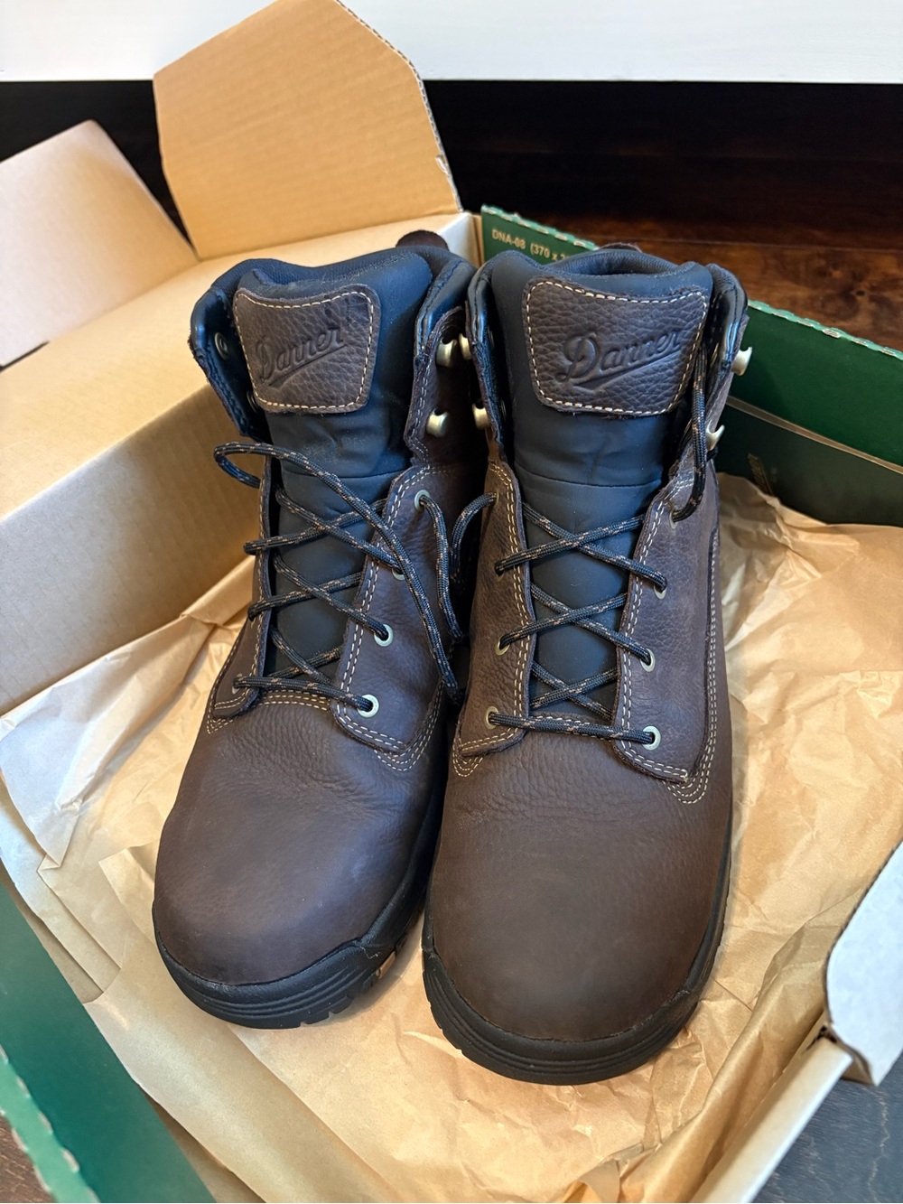 Danner Men's Dark Brown Leather Lace-Up Work Boots